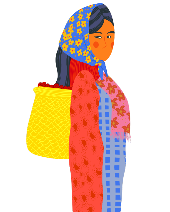 Ilustración de caficultora Taza 85